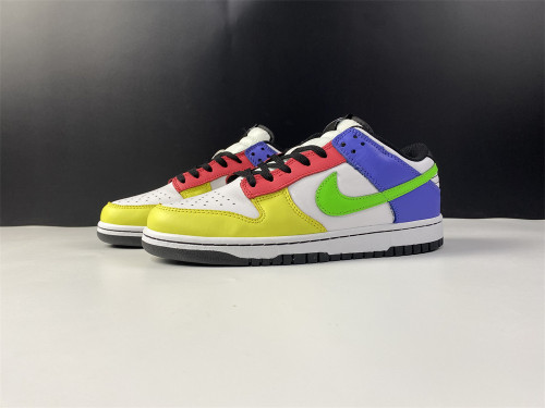 Nike Dunk Low white yellow green & blue 