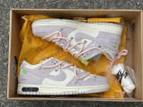 off white OW x Dunk SB LOW pink & grey 