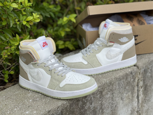 A J 1 Zoom CMFT Olive Aura white & grey 