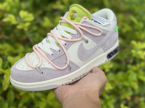 off white OW x Dunk SB LOW pink & grey 