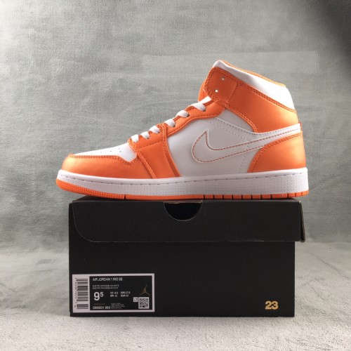 Authentic Air Jordan 1 Mid SE  White Orange  