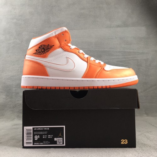 Authentic Air Jordan 1 Mid SE  White Orange  