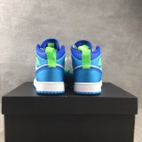 Authentic Air Jordan 1 Mid Blue Nero Green