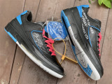 OFF-WHITE x Air Jordan 2 Low black & blue