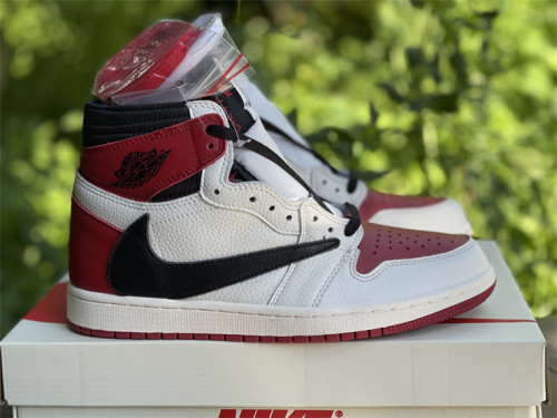 Travis Scott Fragment Design x Air Jordan 1 white & red