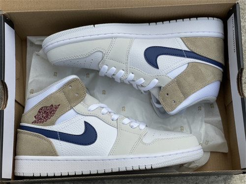Air Jordan 1 Mid White & Khaki 