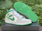 Air Jordan 1 Mid White & Green 