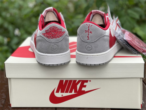Authentic Air Jordan 1 Travis Scott white & grey