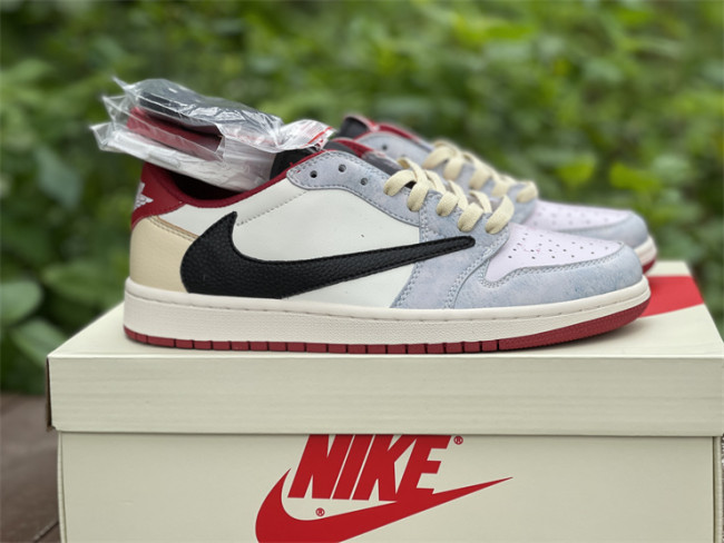Air Jordan 1 Low TS White Grey & Red 