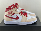 Air Jordan 1 Mid Light Pink & red laces 