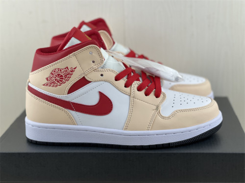 Air Jordan 1 Mid Light Pink & red laces 