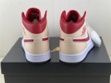 Air Jordan 1 Mid Light Pink & red laces 