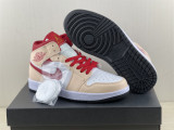 Air Jordan 1 Mid Light Pink & red laces 