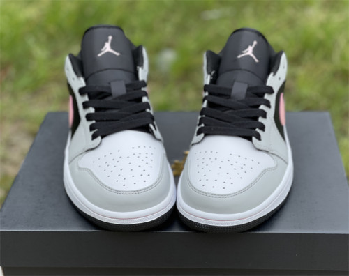Air Jordan 1 Low White black & pink Nike Swoosh 