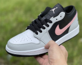Air Jordan 1 Low White black & pink Nike Swoosh 