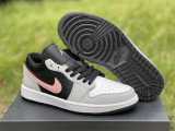 Air Jordan 1 Low White black & pink Nike Swoosh 