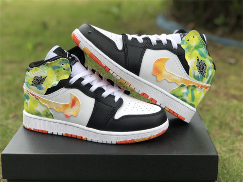 Nike Air Jordan MID GS black & green &Orange 