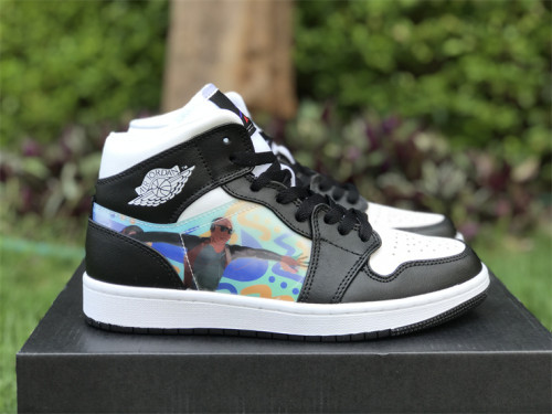Air Jordan 1 Mid (GS）BLACK WHITE