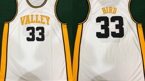 Springs Valley #33 Larry Bird white basketball Jersey