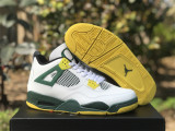 Air Jordan 4 white & green Oregon Ducks 