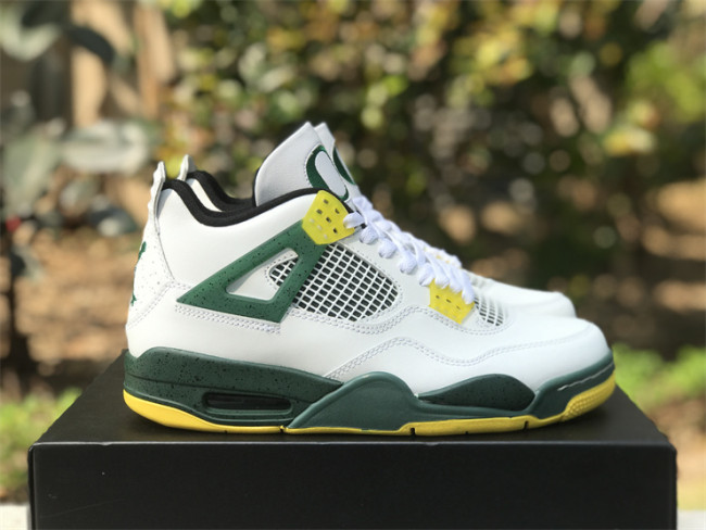 Air Jordan 4 white & green Oregon Ducks 