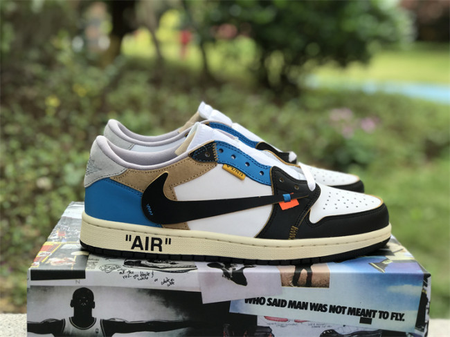 Air Jordan 1 x OFF-WHITE AJ1 OW UN white & black & blue 