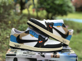 Air Jordan 1 x OFF-WHITE AJ1 OW UN white & black & blue 