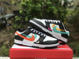 Nike Dunk low Multi Black and white color three-hook splash ink