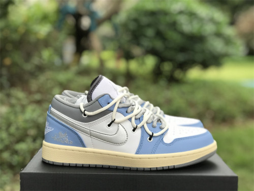 Air Jordan 1 Low white & grey & blue 