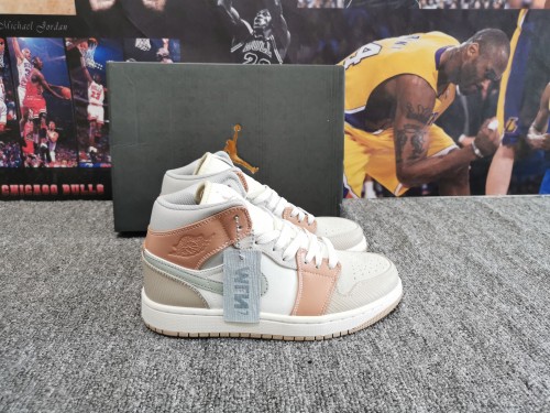 Air Jordan 1 retro White & Orange & Kaki 