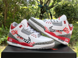  Air Jordan 3 OG “Fire Red”DIY Love 