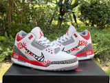 Air Jordan 3 OG “Fire Red”DIY Love 