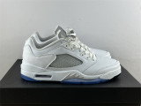  Air Jordan 5 Low GS “White Silver”
