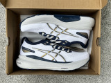 Asics Gel-Kayano 31 white and blue and yellow 