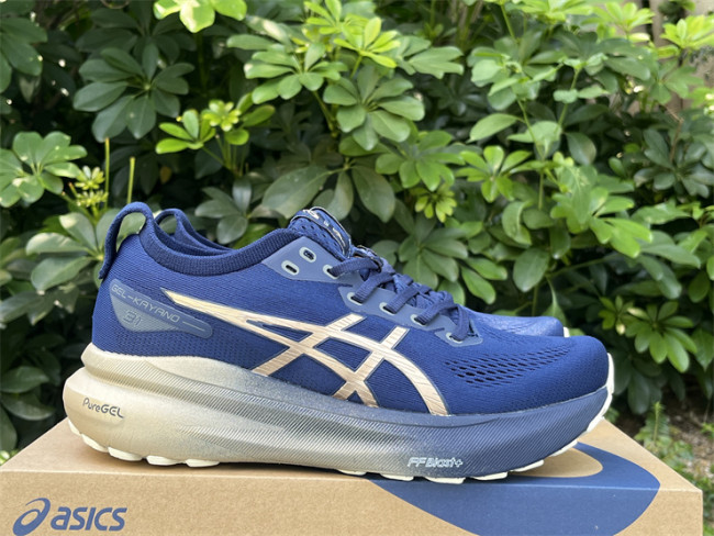 Asics Gel-Kayano 31 blue and golden 