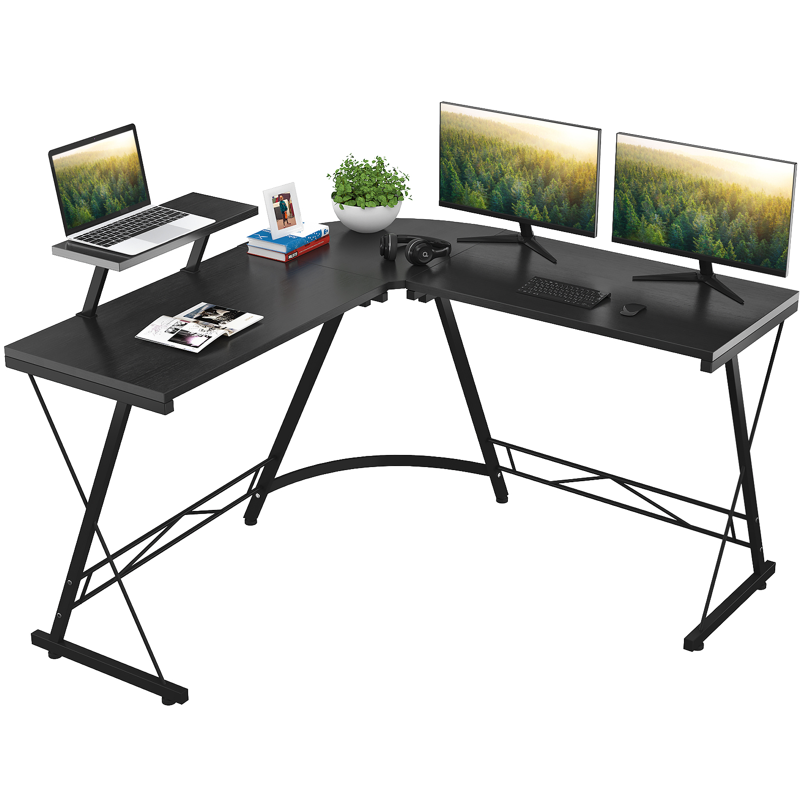 L Shaped Desk Home Office With, Large Round Computer Table