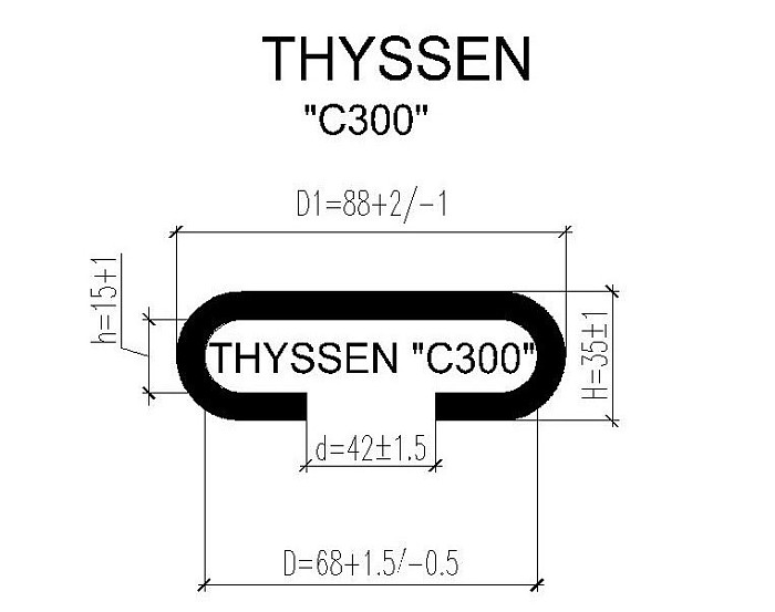 Поручень для эскалатора Thyssenkrupp C-300 (Тип C)