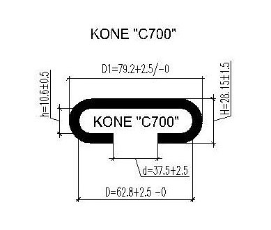 Поручень для эскалатора KONE C-700 (Тип C)