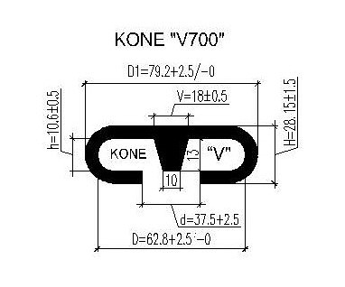 Поручень для эскалатора KONE V-700 (Тип V)