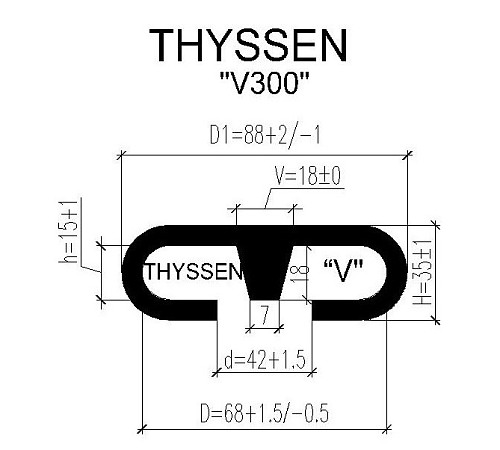 Поручень для эскалатора Thyssenkrupp V-300 (Тип V)