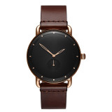 2020 hot sale No logo simple wholesale mens leather quartz watch custom logo mens fashion large dial watch oem