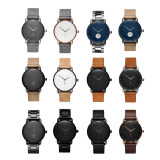 2020 hot sale No logo simple wholesale mens leather quartz watch custom logo mens fashion large dial watch oem