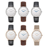 OEM Custom Leather Strap Couple No Logo Fashion Quartz Watches