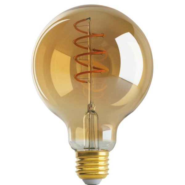 G95 Spiral Filament 4w 2200k LED Bulb Amber color