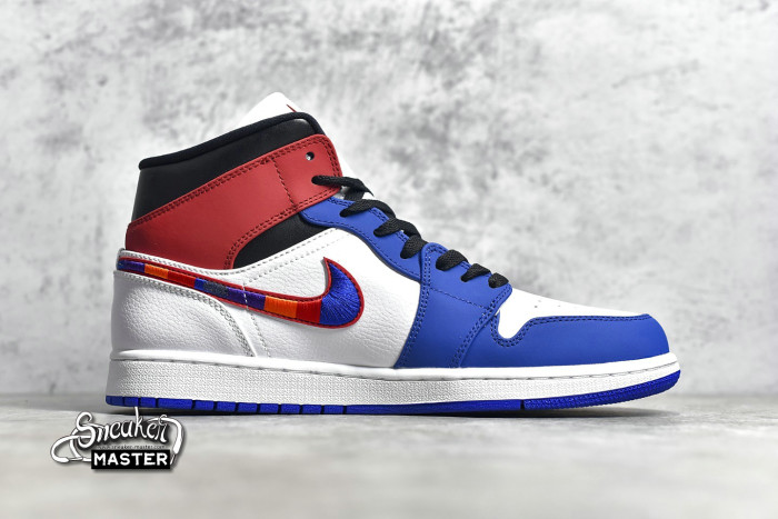 NIKE AIR JORDAN 1 MID SE WHITE/RUSH BLUE-BLACK-UNIVERSITY RED BQ6931-146