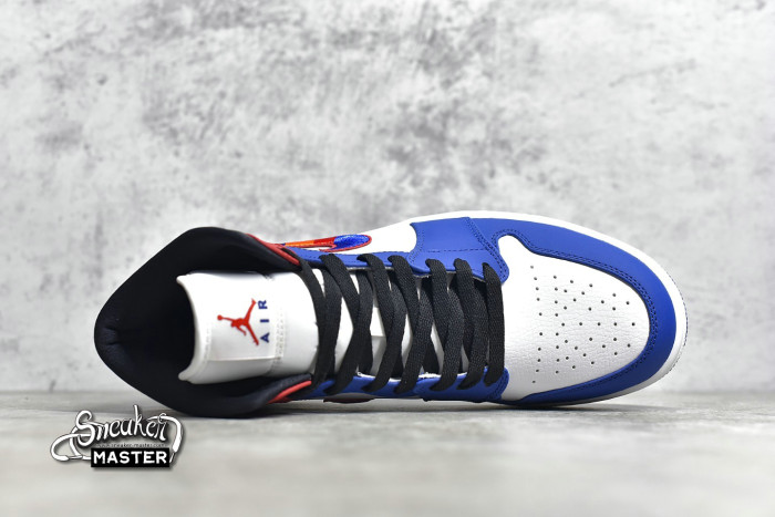 NIKE AIR JORDAN 1 MID SE WHITE/RUSH BLUE-BLACK-UNIVERSITY RED BQ6931-146