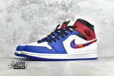 NIKE AIR JORDAN 1 MID SE WHITE/RUSH BLUE-BLACK-UNIVERSITY RED BQ6931-146