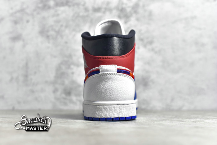 NIKE AIR JORDAN 1 MID SE WHITE/RUSH BLUE-BLACK-UNIVERSITY RED BQ6931-146