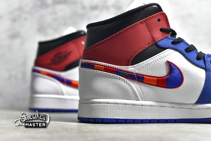 NIKE AIR JORDAN 1 MID SE WHITE/RUSH BLUE-BLACK-UNIVERSITY RED BQ6931-146