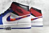 NIKE AIR JORDAN 1 MID SE WHITE/RUSH BLUE-BLACK-UNIVERSITY RED BQ6931-146